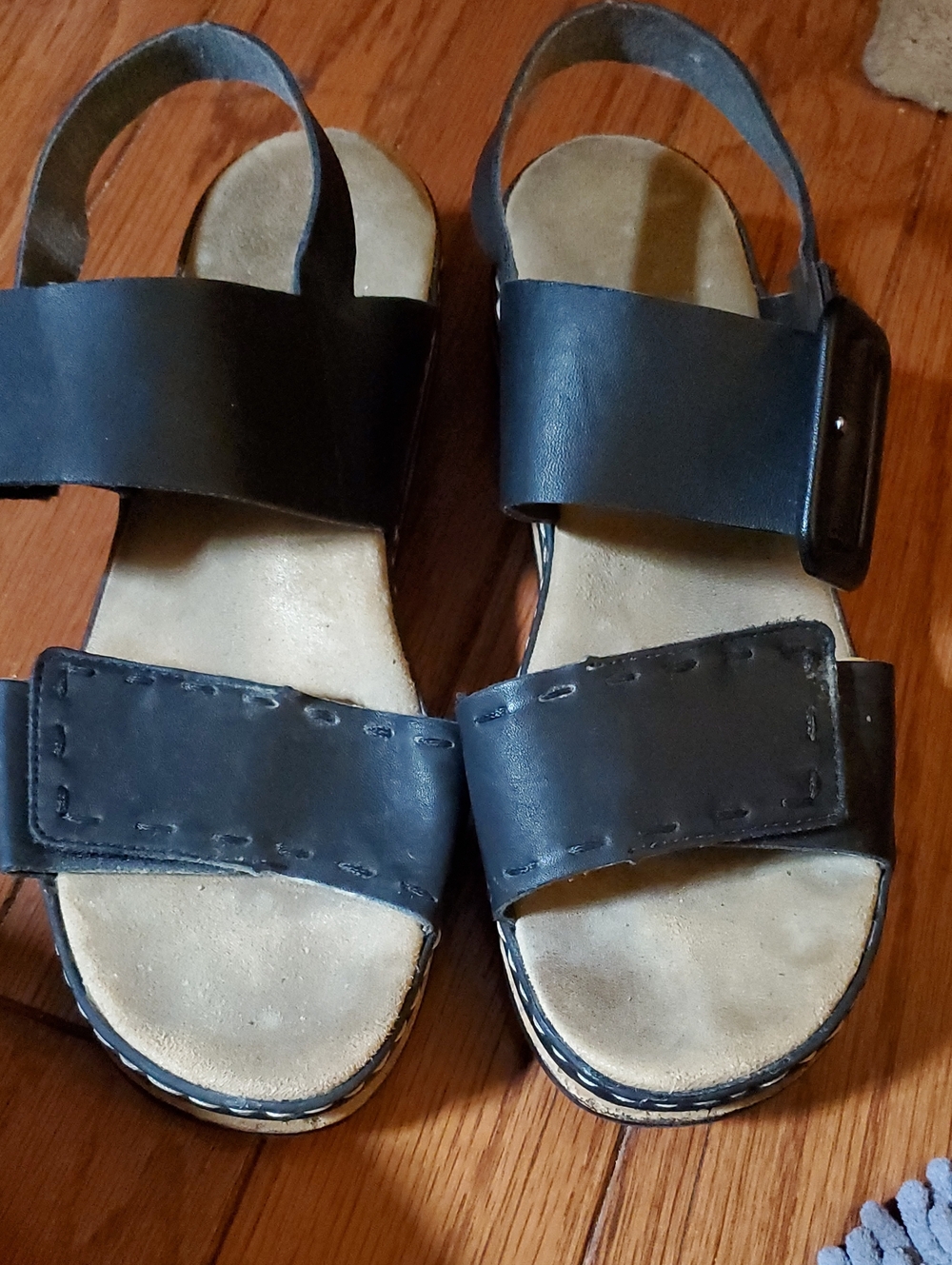 Rieker Wedge Sandals Black Size 39